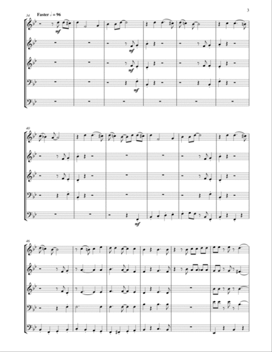 Down By The Riverside (brass quintet) Down By The Riverside (brass quintet) Brass Quintet scores gallery preview page 4