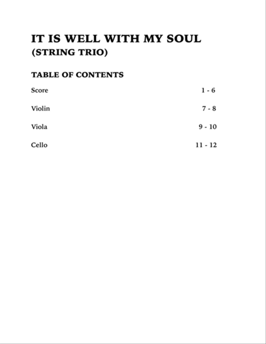 It Is Well With My Soul (String Trio): Violin, Viola and Cello String Trio scores gallery preview page 4