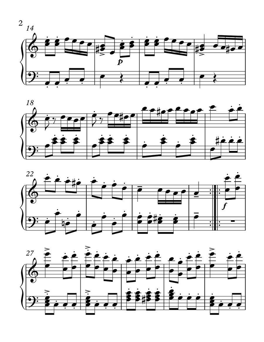 Turkish March (Rondo Alla Turca) Piano Solo scores gallery preview page 2