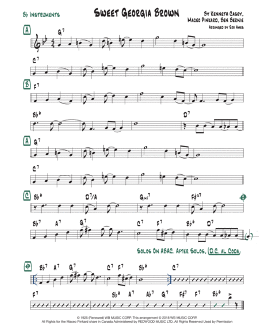 Sweet Georgia Brown Voice scores gallery preview page 2