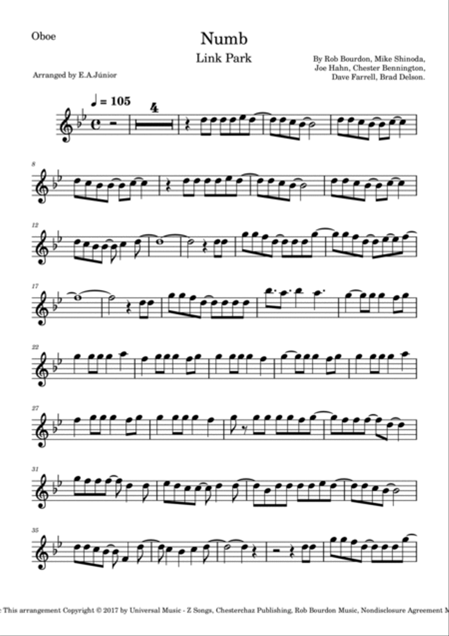 Numb Numb Piano scores gallery preview page 6