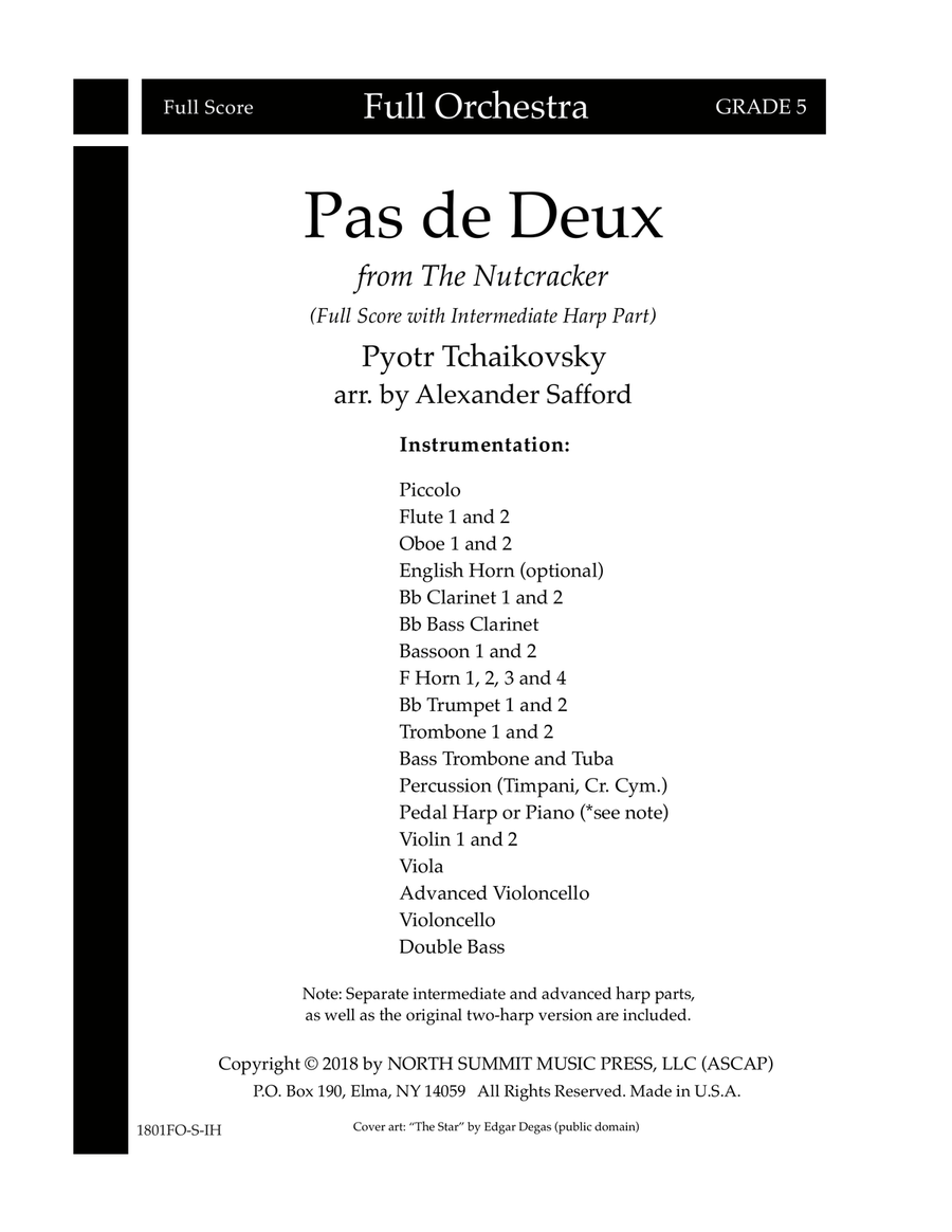 Pas de Deux from the Nutcracker Score (with Intermediate Harp) Full Orchestra scores gallery preview page 3