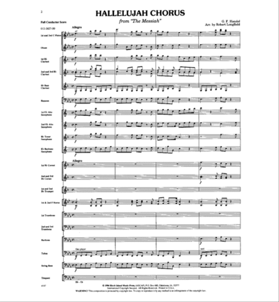 Hallelujah Chorus Concert Band scores gallery preview page 2