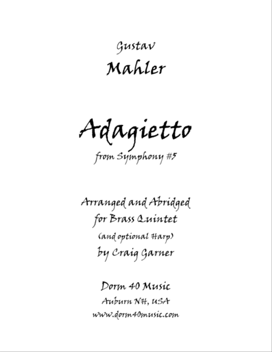 Adagietto, from Symphony No. 5 Brass Ensemble scores gallery preview page 1