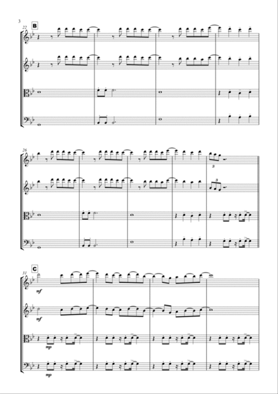 Bring Me To Life String Quartet scores gallery preview page 3