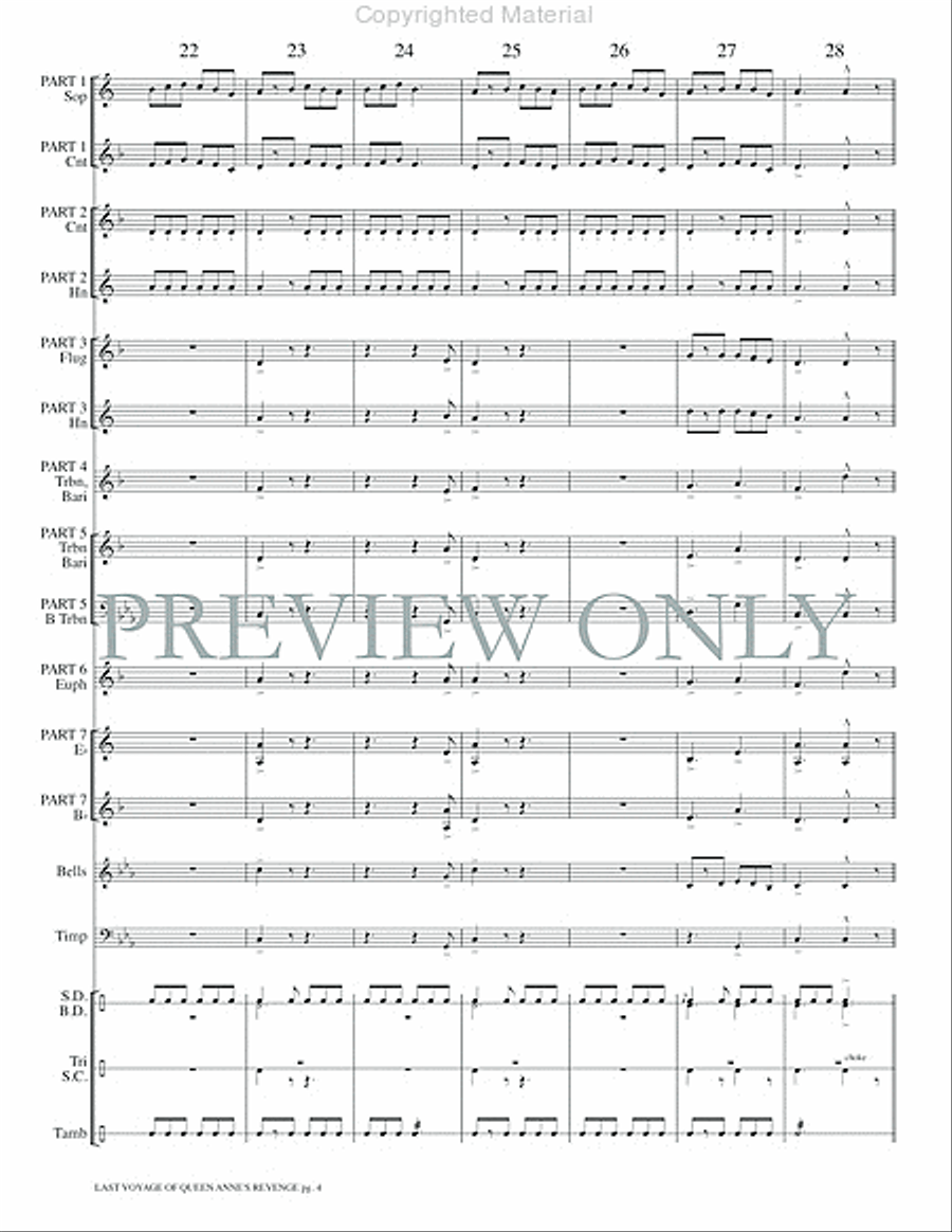 The Last Voyage of the Queen Anne's Revenge Concert Band scores gallery preview page 6