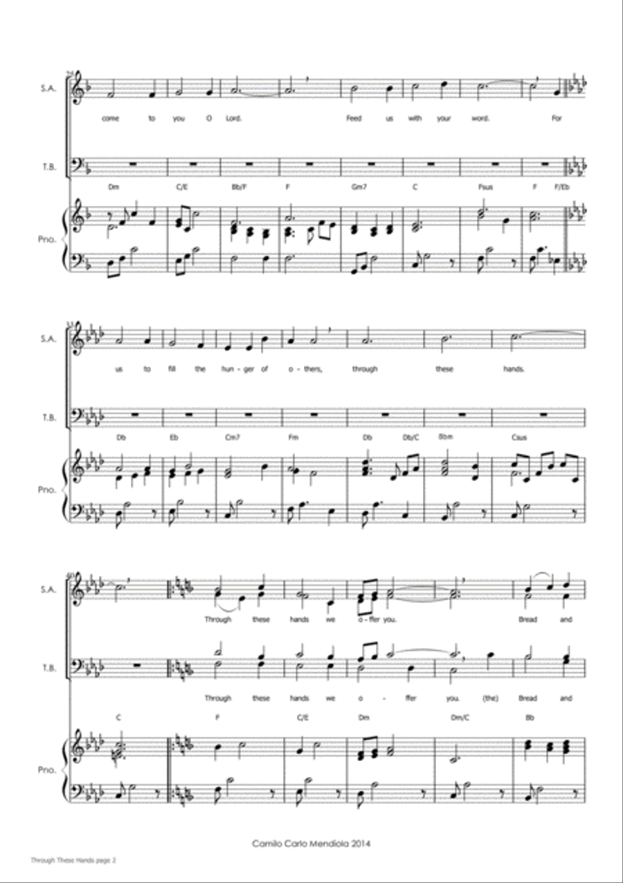 Through These Hands 4-Part scores gallery preview page 2