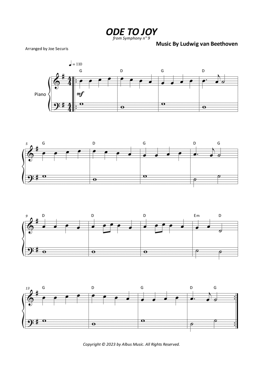 Ode To Joy Ode To Joy Chamber Music scores gallery preview page 1