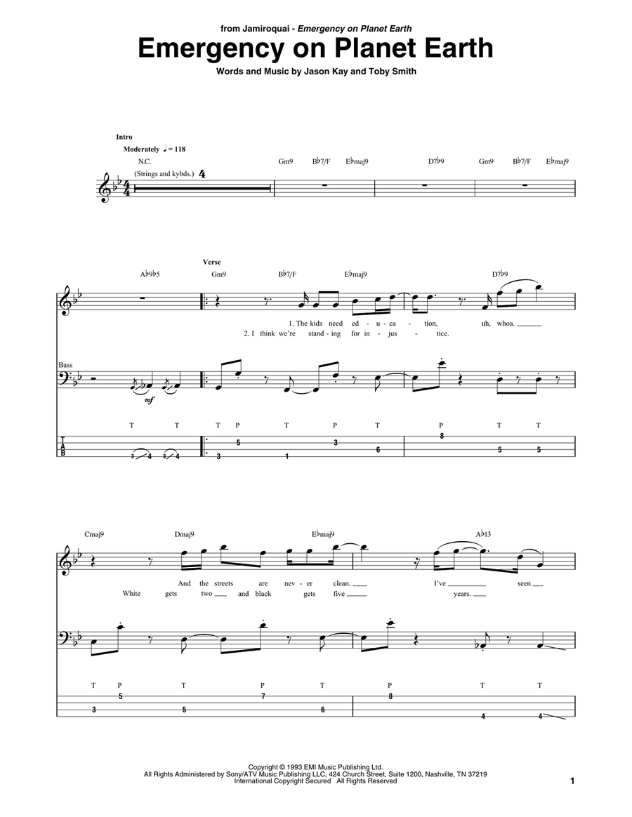 Emergency On Planet Earth Acoustic Guitar scores gallery preview page 1
