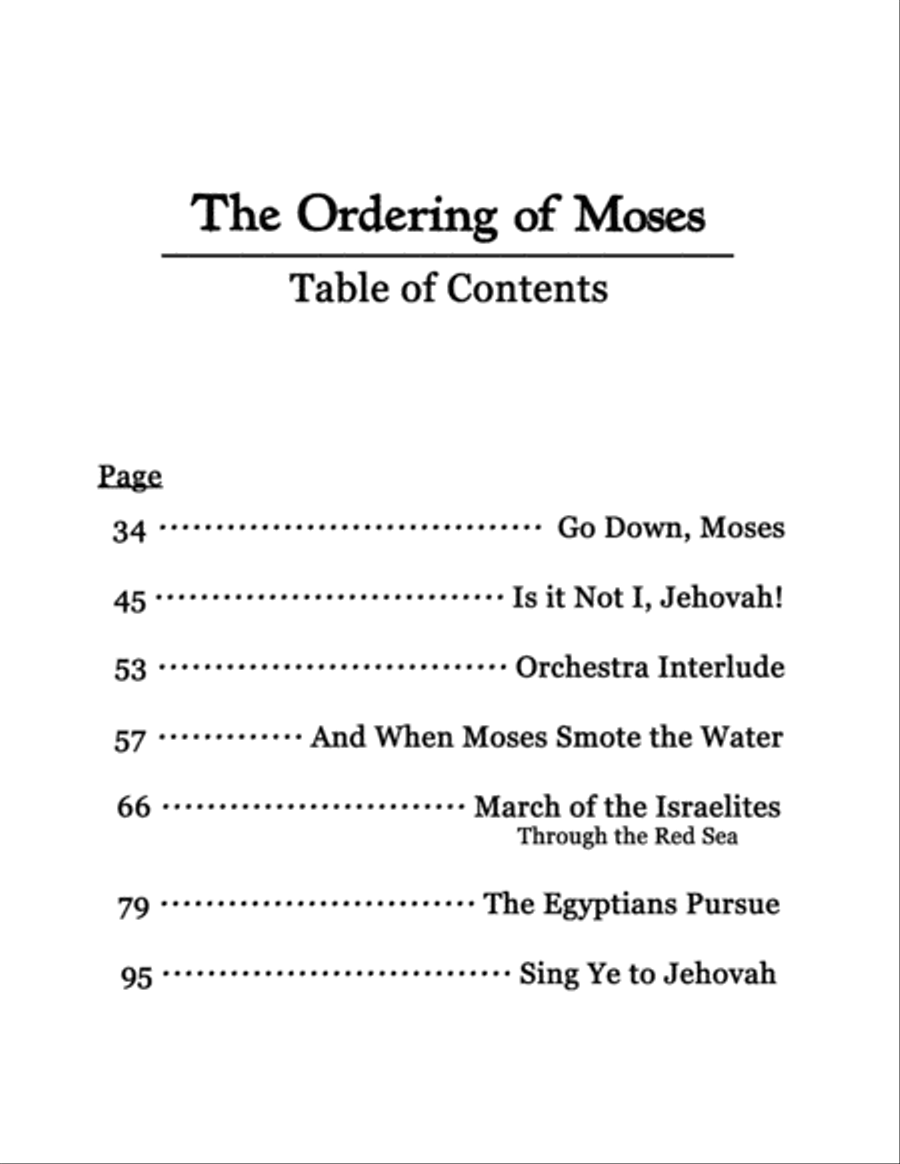The Ordering of Moses 4-Part scores gallery preview page 3