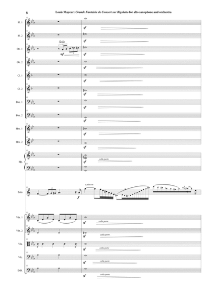 Louis Mayeur: Grande Fantaisie de Concert sur Rigoletto (de Verdi) for alto saxophone and orchestra