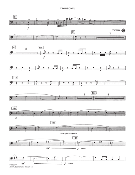 A.B.A. Symphonic March (Kitty Hawk) - Trombone 3