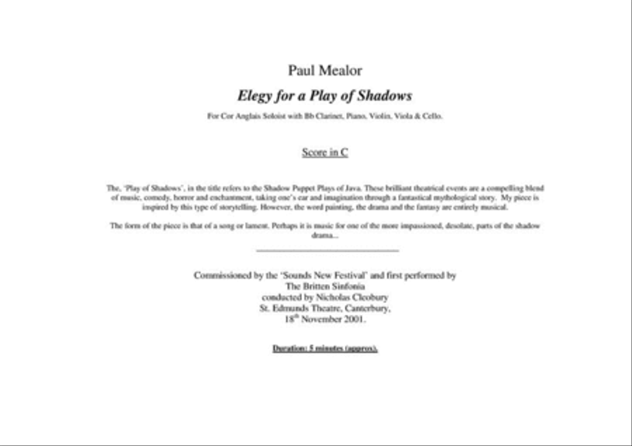 Elegy For A Play Of Shadows English Horn scores gallery preview page 2