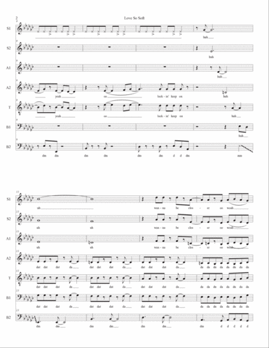 Love So Soft Divisi scores gallery preview page 2