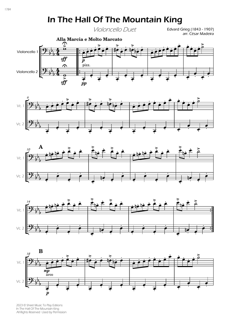In The Hall Of The Mountain King - Cello Duet (Full Score and Parts) String Duet scores gallery preview page 3