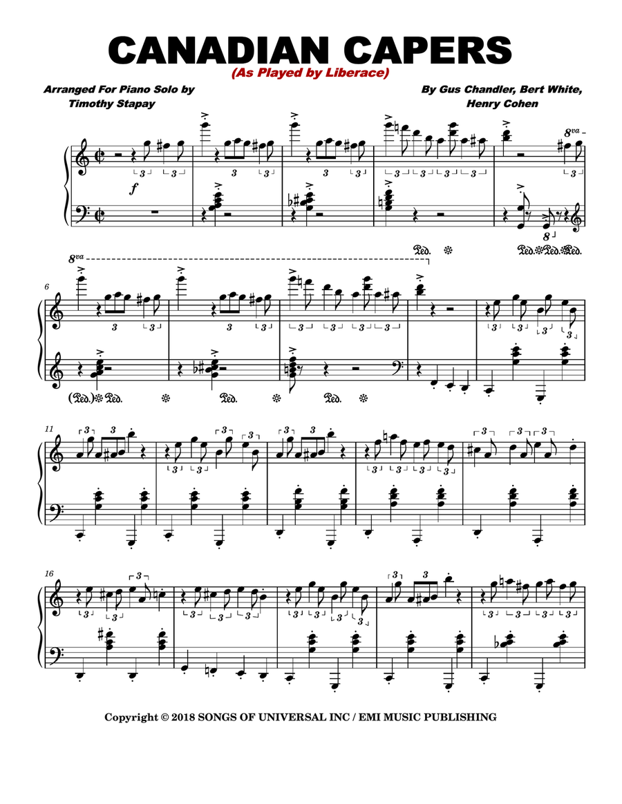Canadian Capers Piano Solo scores gallery preview page 1