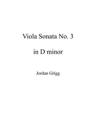 Book cover for Viola Sonata No.3 in D minor (solo viola)