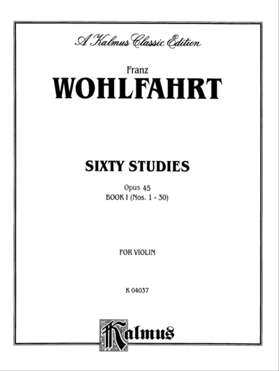 Wohlfahrt: Sixty Studies, Op. 45, Volume I (Nos. 1-30) Part scores gallery preview page 1