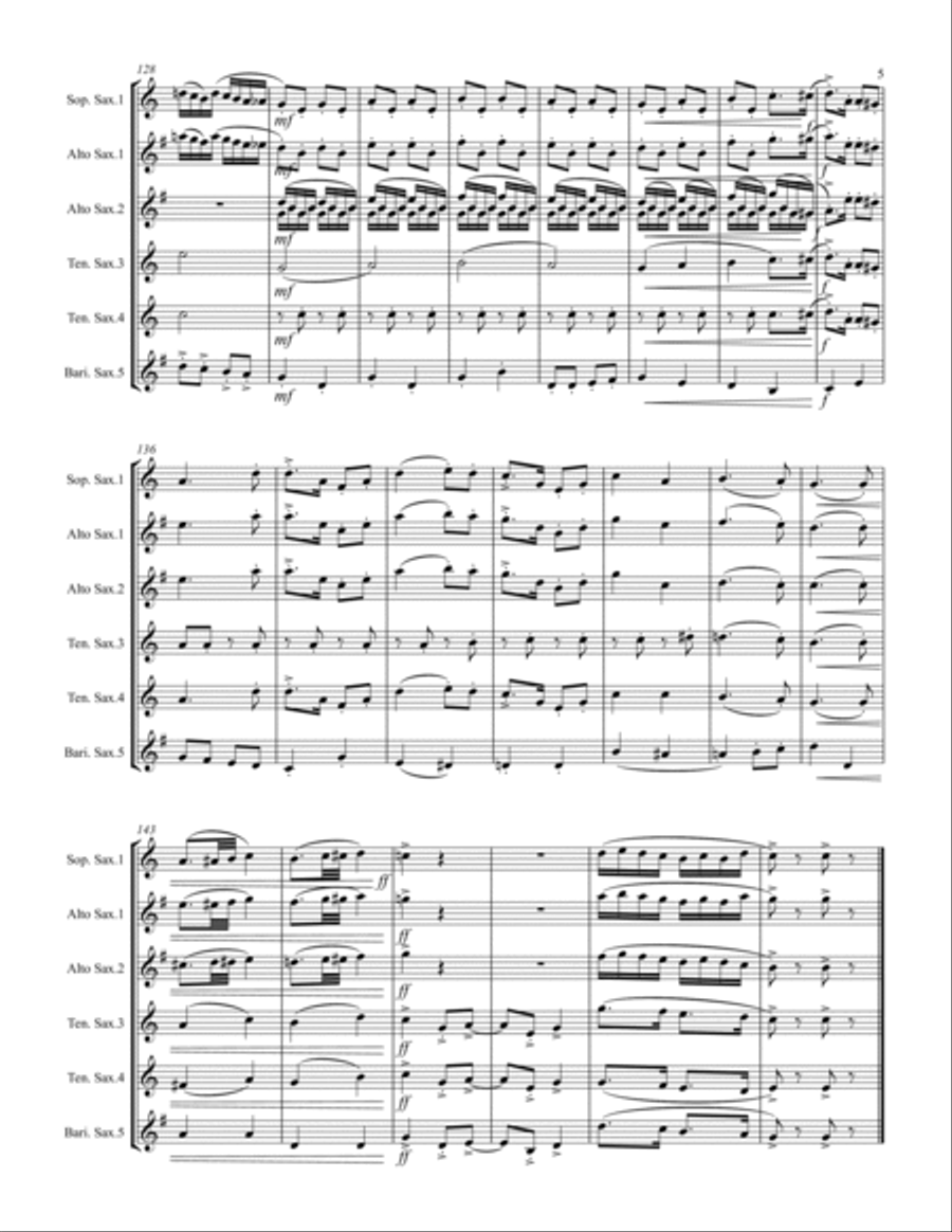 Pennsylvania Polka Saxophone Quintet scores gallery preview page 6