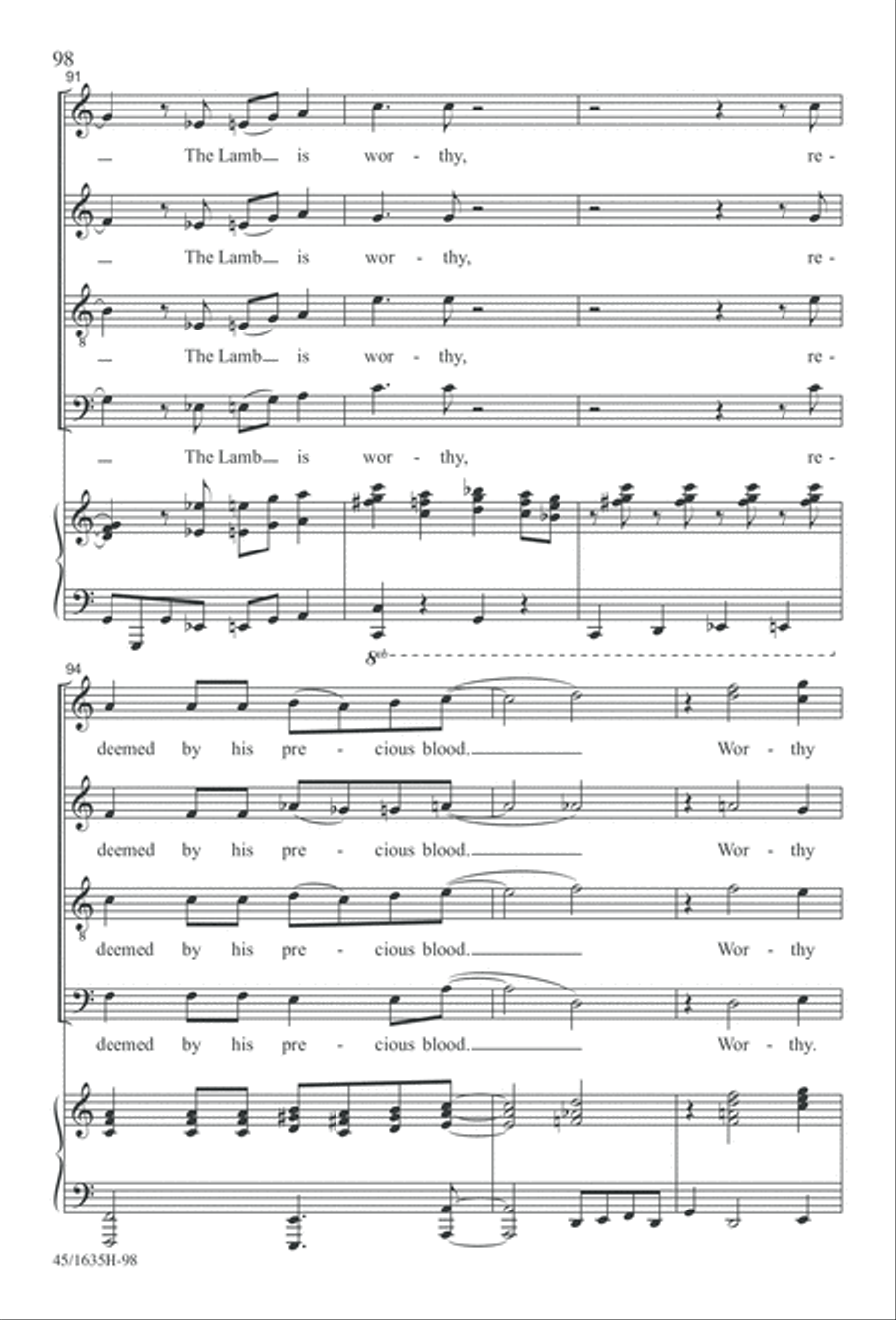 Mass: A Celebration of Love and Joy 4-Part scores gallery preview page 98