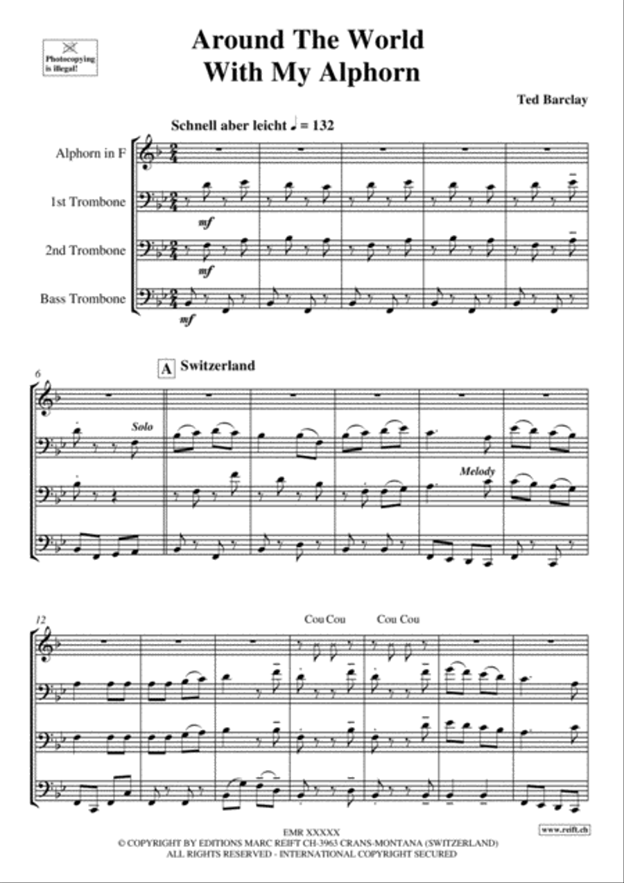 Around The World With My Alphorn Trombone scores gallery preview page 3