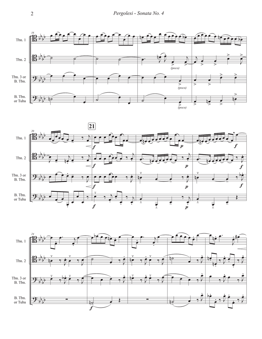 Sonata No. 4 for Trombone Quartet Trombone Quartet scores gallery preview page 2