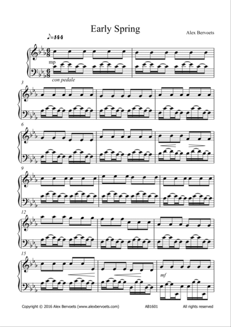 Early Spring Piano Solo scores gallery preview page 2