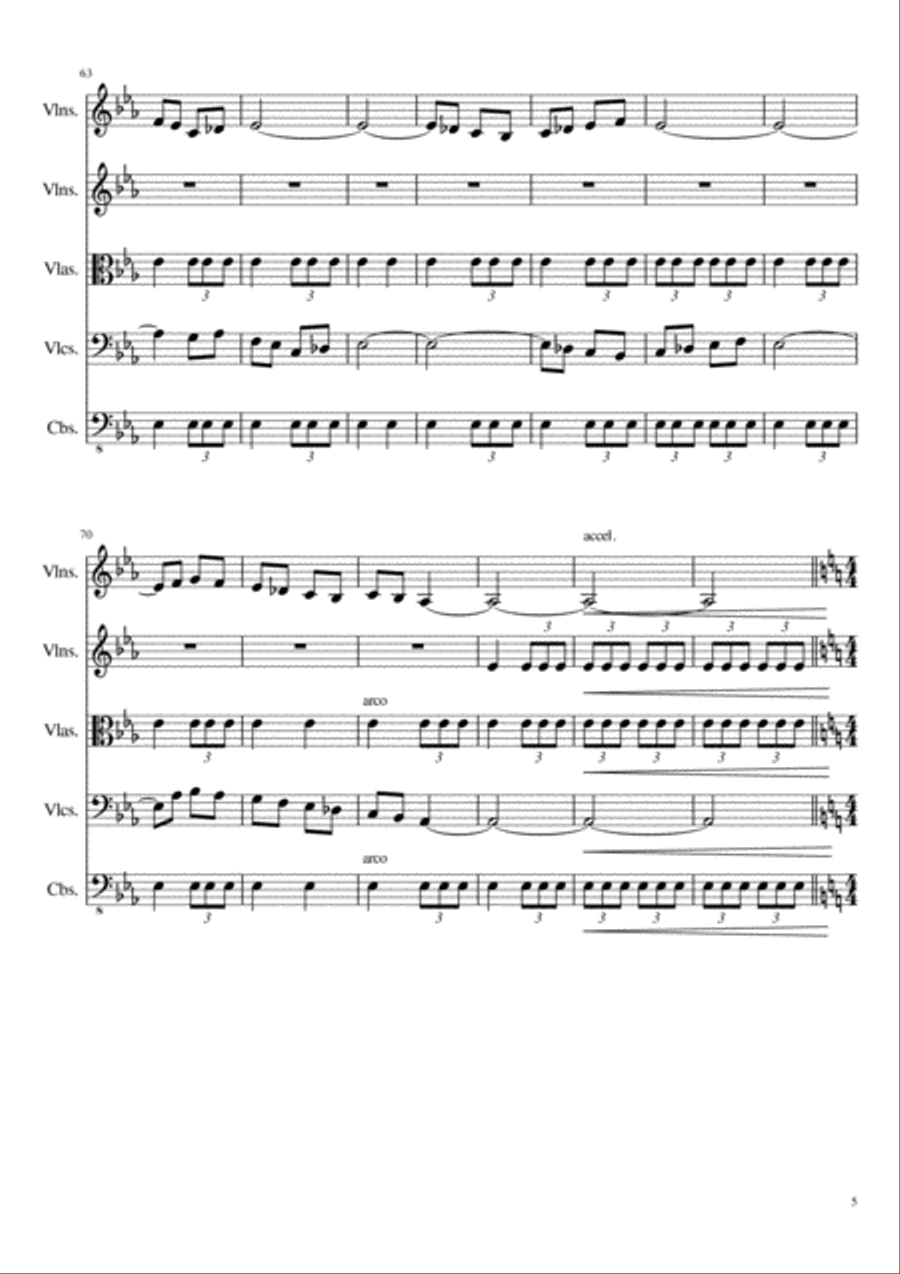 Classical-Pop Mash (Beethoven's 5th Symphony) String Orchestra scores gallery preview page 5