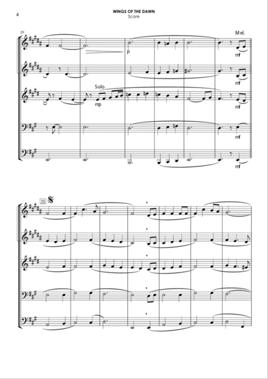 Wings Of The Dawn Wings Of The Dawn Brass Ensemble scores gallery preview page 4