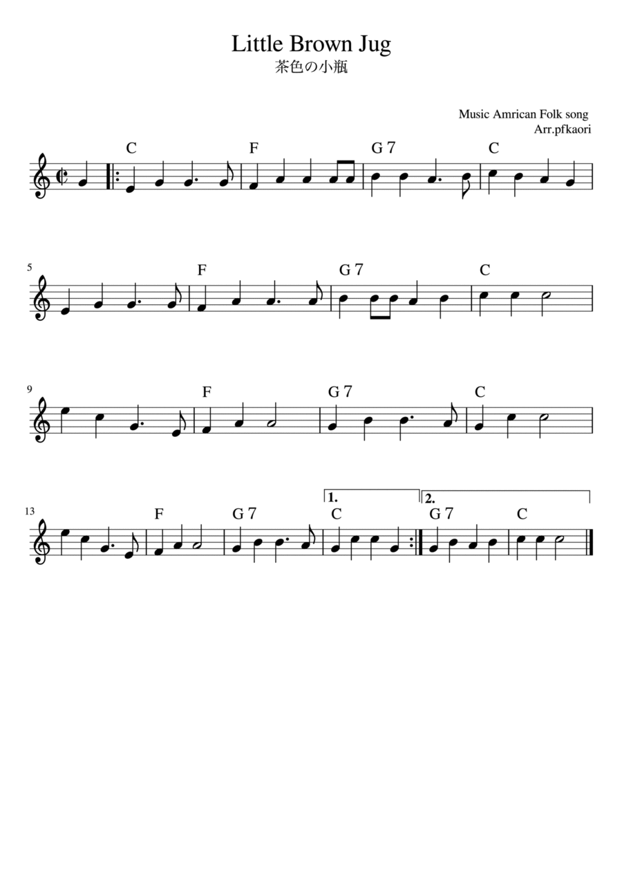 Little Brown Jug Little Brown Jug Easy Piano scores gallery preview page 1