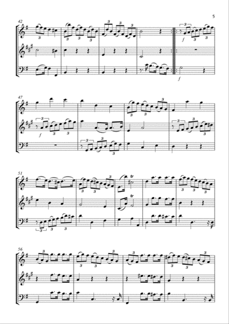 Trio Sonata No.10 Woodwind Trio scores gallery preview page 5
