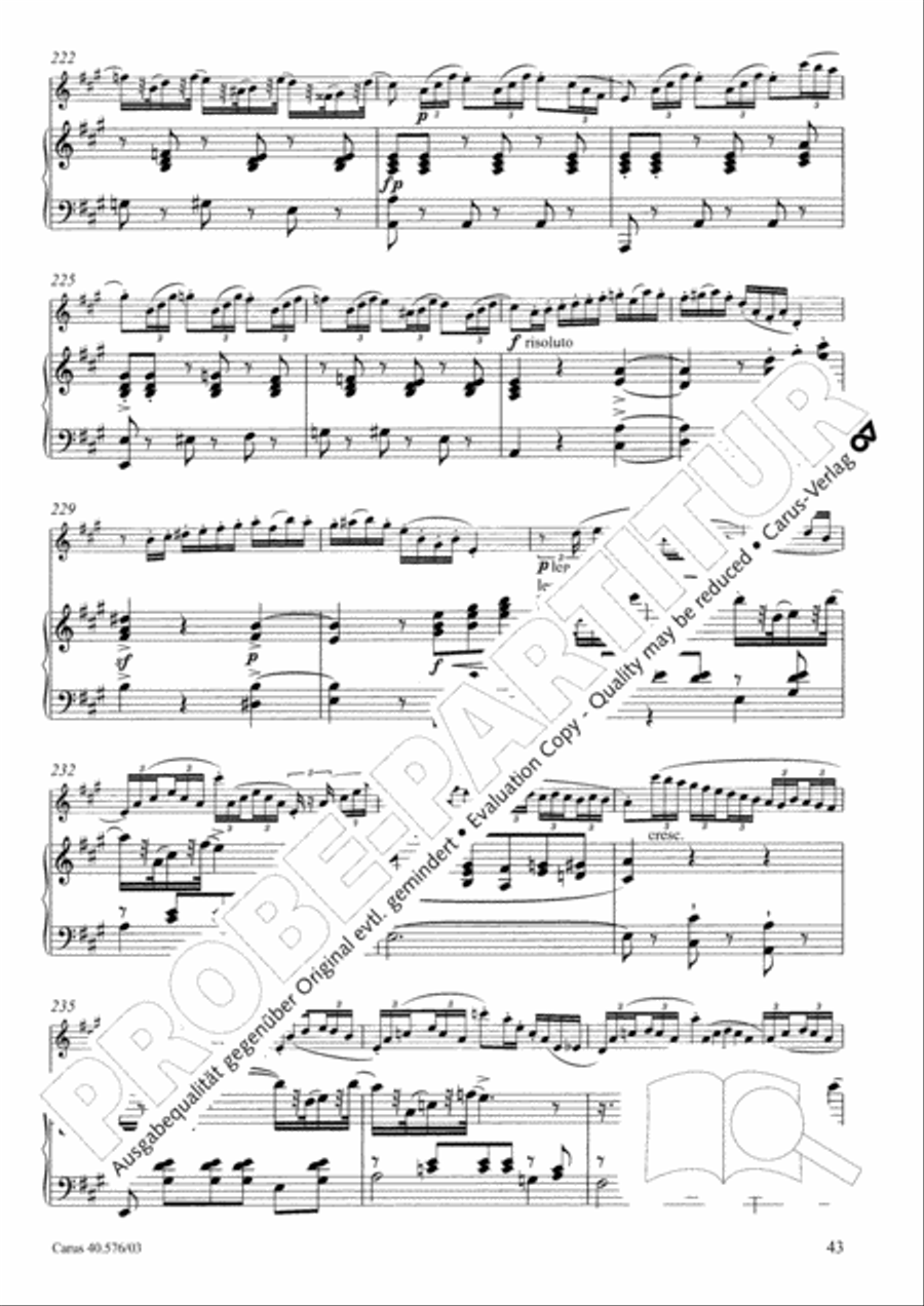 Oboe Concerto in A minor (Concerto per Oboe ed Orchestra in a) Clarinet scores gallery preview page 44