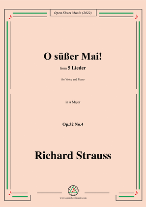 Richard Strauss-O süßer Mai!,in A Major,Op.32 No.4,for Voice and Piano