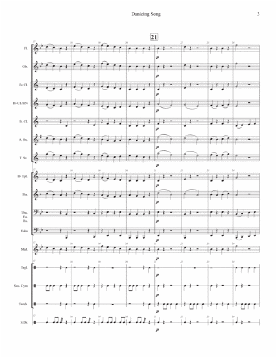Dancing Song Concert Band scores gallery preview page 6