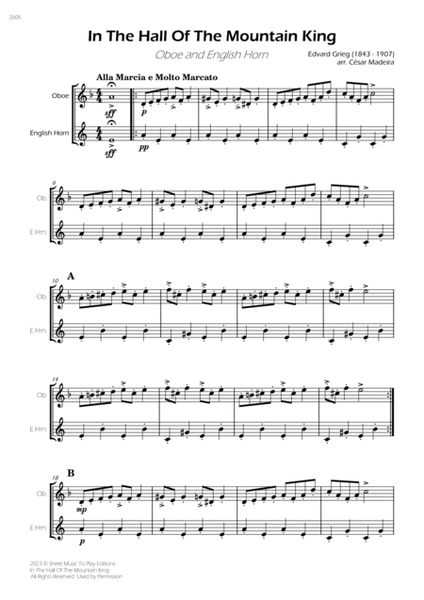 In The Hall Of The Mountain King - Oboe and English Horn (Full Score and Parts) image number null