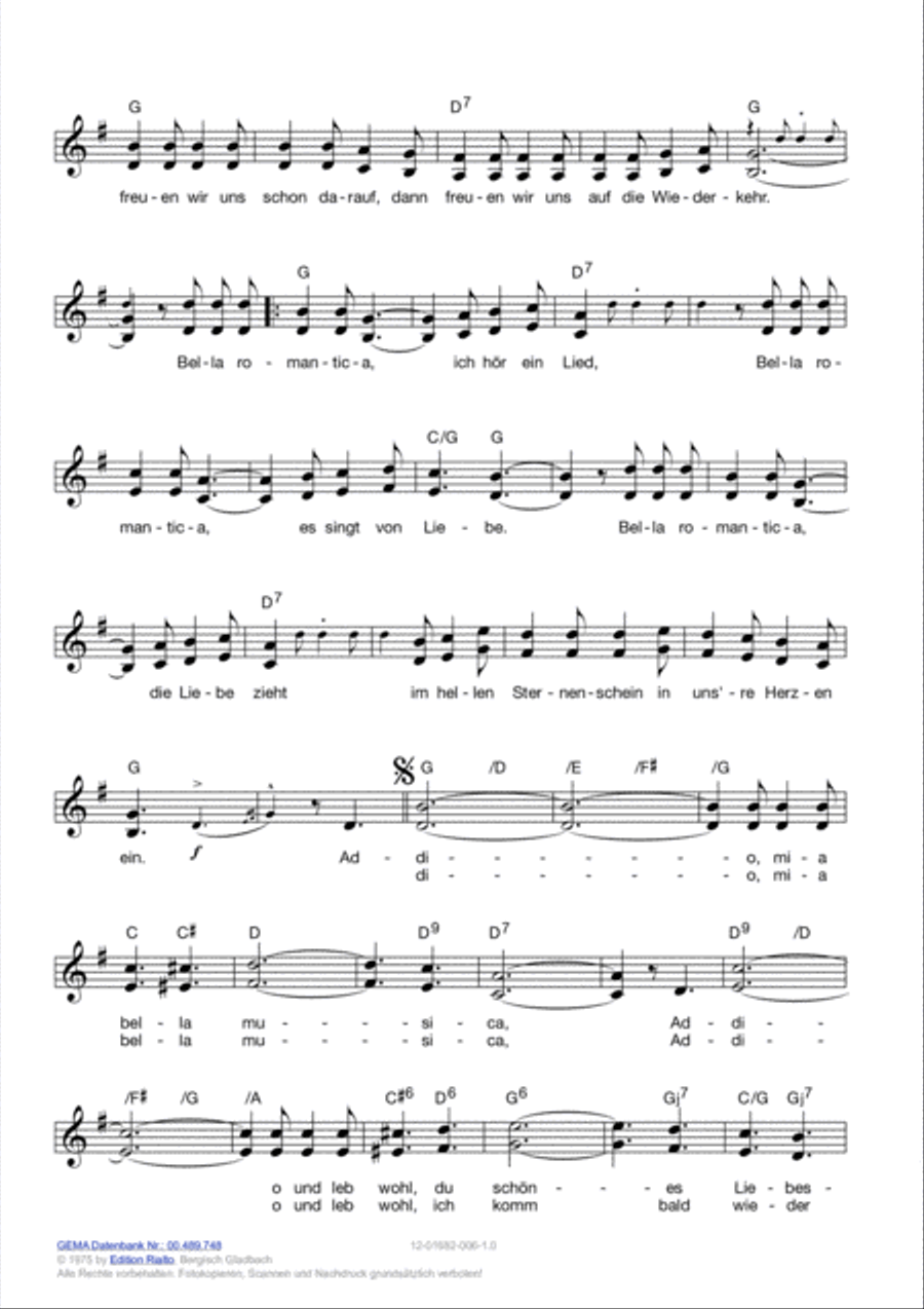 Addio, mia bella musica Addio, mia bella musica Voice scores gallery preview page 3