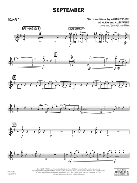 September (arr. Paul Murtha) - Trumpet 1