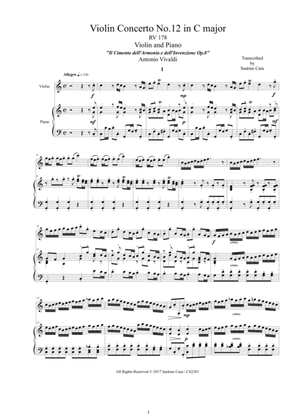 Book cover for Vivaldi - Violin Concerto No.12 in C major RV 178 Op.8 for Violin and Piano