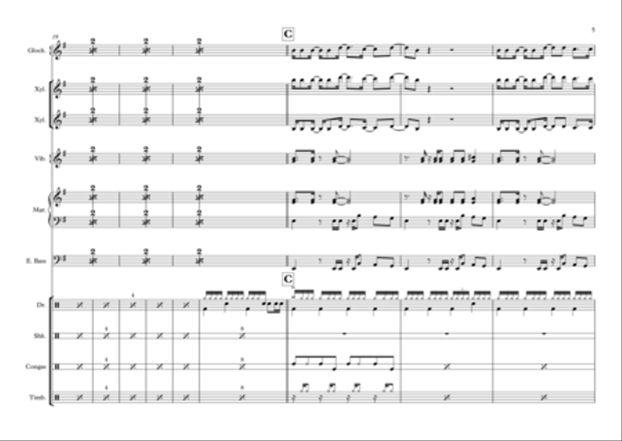 (da Le) Yaleo Percussion Ensemble scores gallery preview page 5