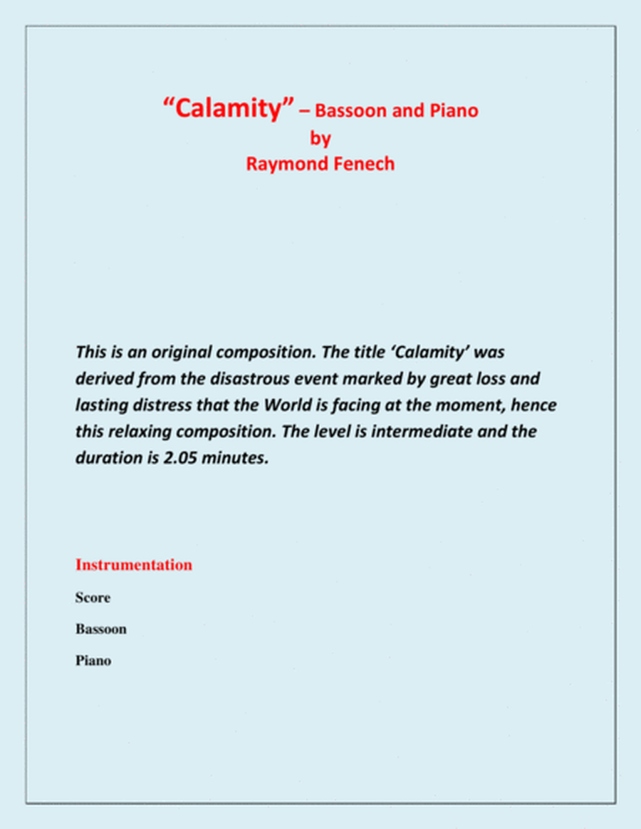 Calamity - For Bassoon and Piano image number null