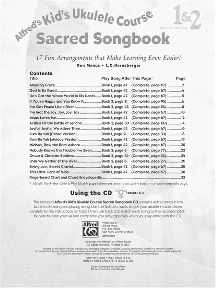 Alfred's Kid's Ukulele Course Sacred Songbook 1 & 2 image number null