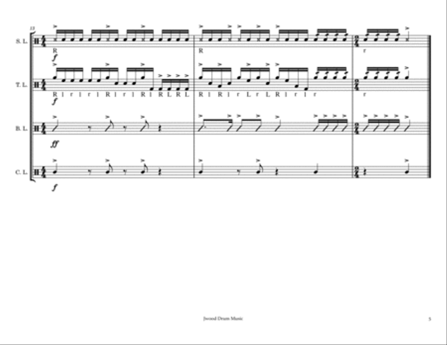 Sweet Fire (Drumline Cadence) Marching Band scores gallery preview page 5