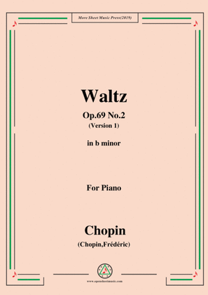 Book cover for Chopin-Waltz,b minor,Op.69 No.2,for Piano