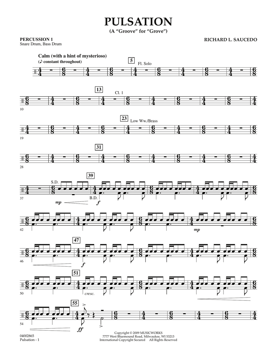 Pulsation - Percussion 1 Concert Band scores gallery preview page 1