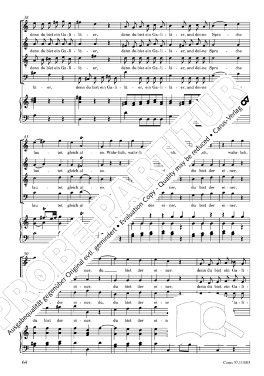 Markuspassion. Werkausgabe Reihe 1, Bd. 7 (Homilius) 4-Part scores gallery preview page 71