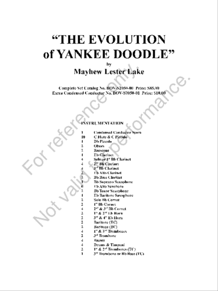 The Evolution of Yankee Doodle Concert Band scores gallery preview page 2