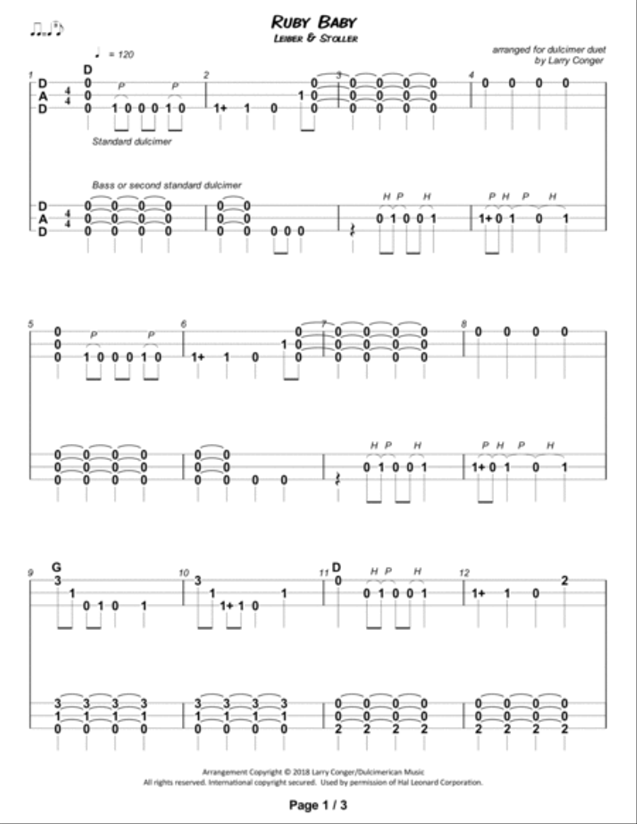 Ruby Baby Dulcimer scores gallery preview page 2