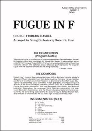 Book cover for Fugue in F - Score