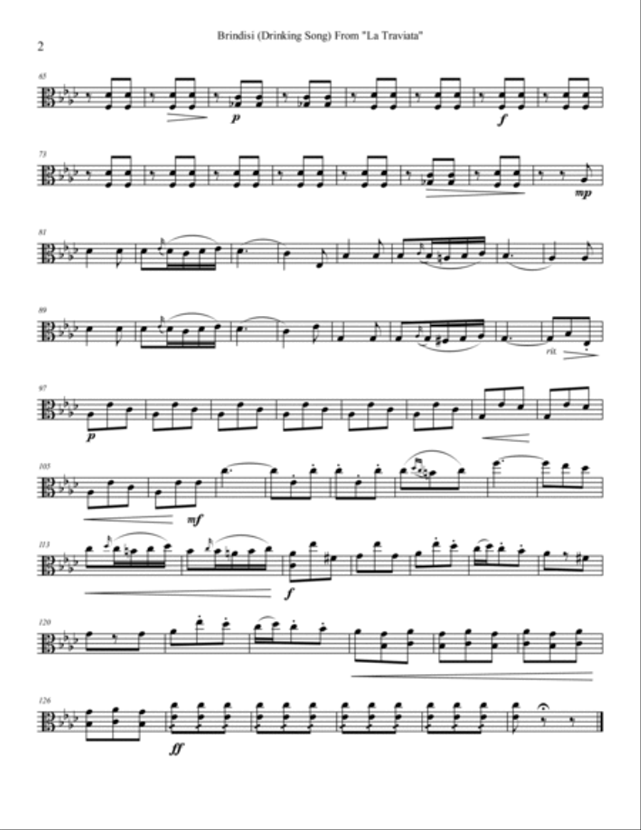 Brindisi (Drinking Song) from La Traviata (arranged for String Trio) String Trio scores gallery preview page 6