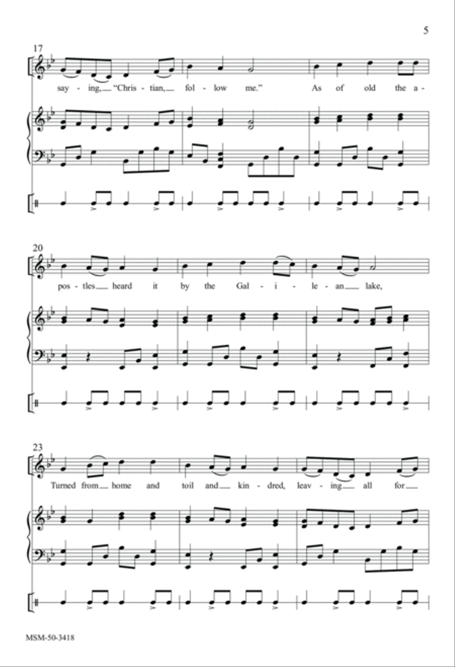 Jesus Calls Us O'er the Tumult 4-Part scores gallery preview page 5